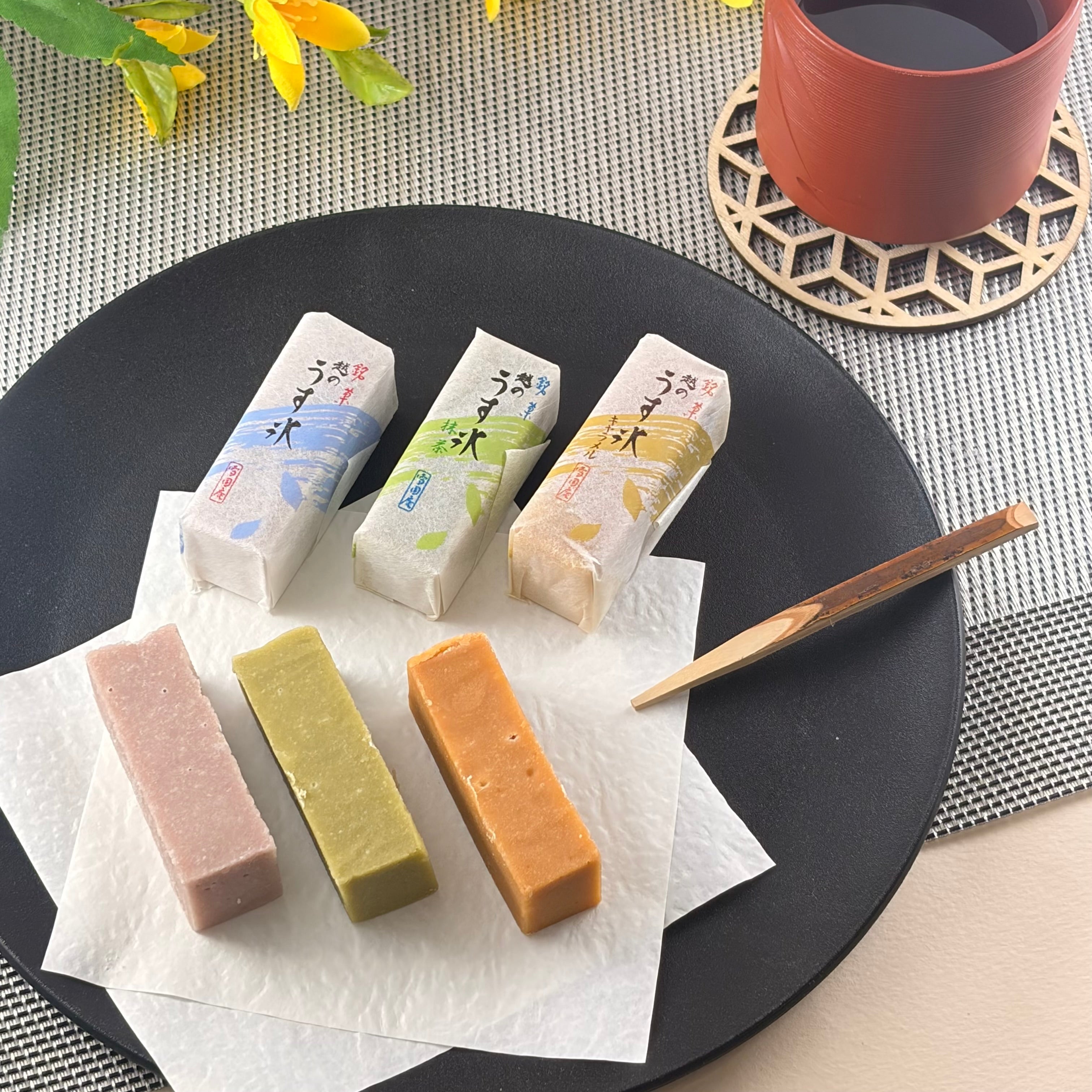 うす氷 小豆と抹茶とキャラメル   15個入